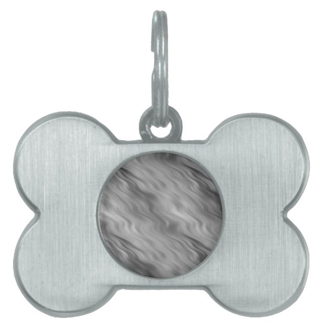 Placa Para Mascotas Textura ondulada de Rosa negro (Frente)
