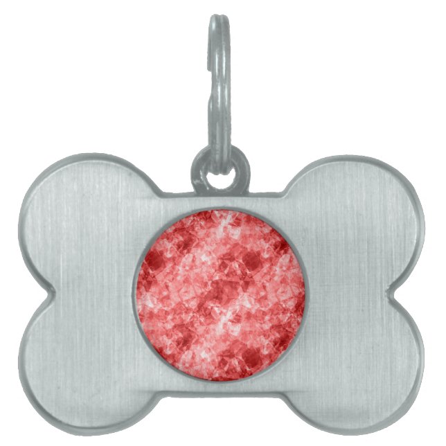 Placa Para Mascotas Textura roja arrugada (Frente)