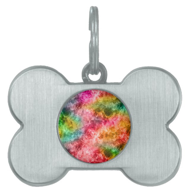 Placa Para Mascotas Textura tropical en bruto (Frente)