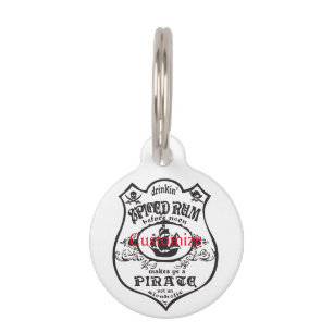 Placa Para Mascotas Thunder_Cove, bebida pirata de ron picada