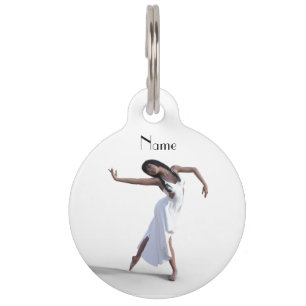 Placa Para Mascotas Thunder_Cove de bailarina de vestir blanco