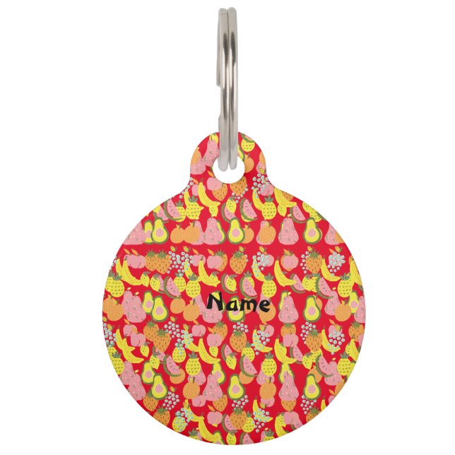 Placa Para Mascotas Thunder_Cove de la colección de frutas variadas (Anverso)