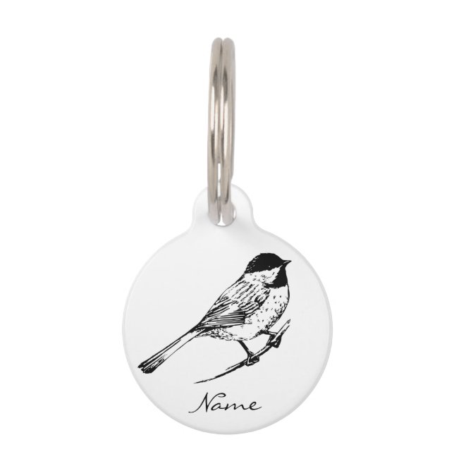 Placa Para Mascotas Thunder_Cove de pollo con gorros negros (Anverso)