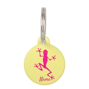Placa Para Mascotas Thunder_Cove de rana de árbol rosa