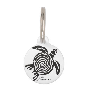 Placa Para Mascotas Thunder_Cove de tortuga de estilo tribal