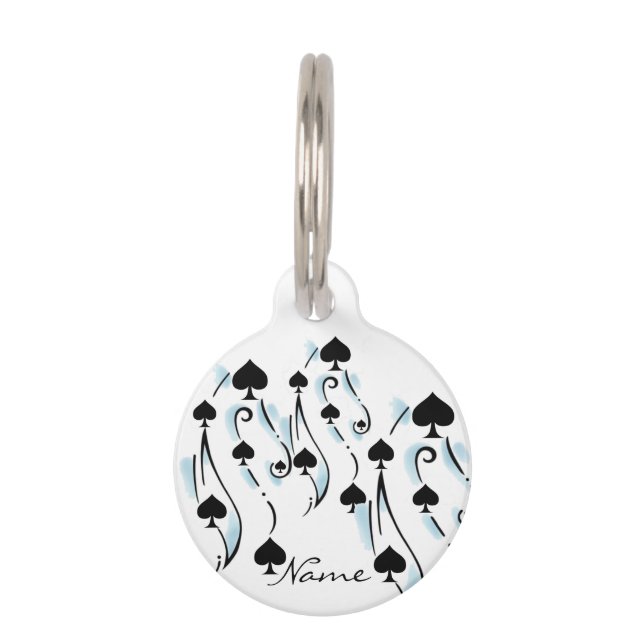 Placa Para Mascotas Thunder_Cove estilo de tatuaje de espadas negras (Anverso)