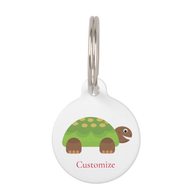 Placa Para Mascotas Thunder_Cove feliz tortuga sonriente (Anverso)