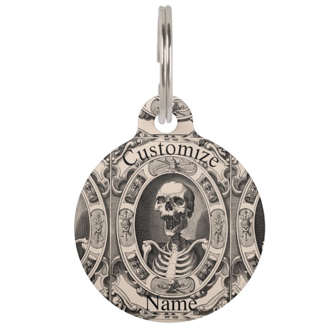 Placa Para Mascotas Thunder_Cove, flamante cráneo humano (Anverso)