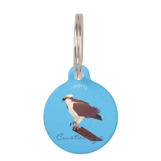 Placa Para Mascotas Thunder_Cove, rator de halcón Osprey (Reverso)