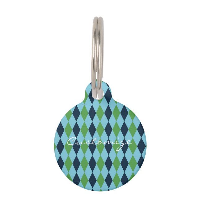 Placa Para Mascotas Thunder_Cove, rockabilly diamante (Anverso)