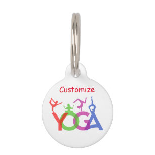 Placa Para Mascotas Thunder_Cove: Siluetas de yoga envenenadas