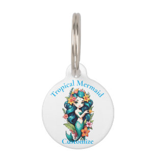 Placa Para Mascotas Thunder_Cove, Sirena Tropical