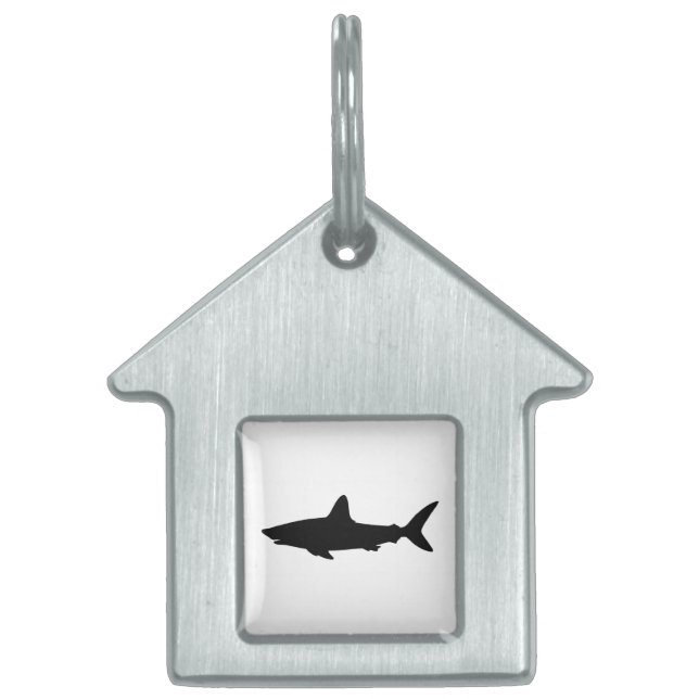 Placa Para Mascotas Tiburón nadando (Frente)
