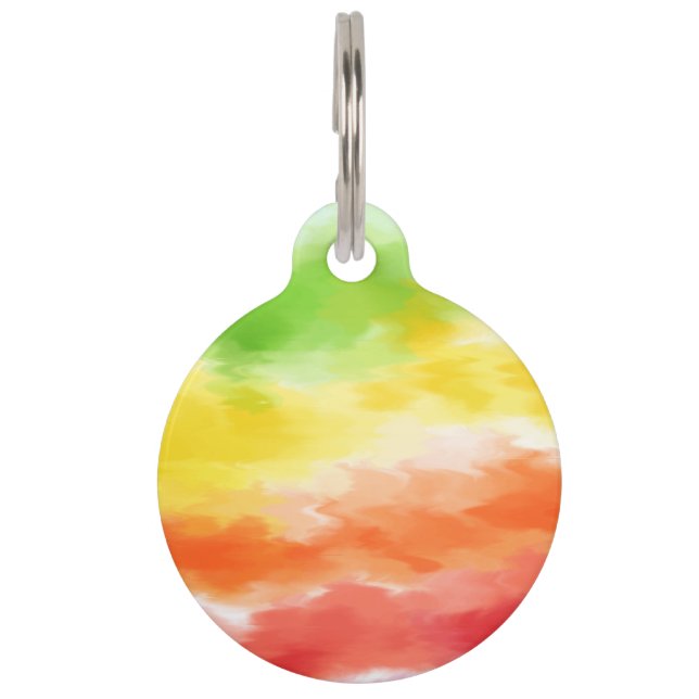 Placa Para Mascotas Tie Dye (Anverso)