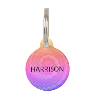 Placa Para Mascotas Tie Dyed personalizado perro Nombre contacto Infor