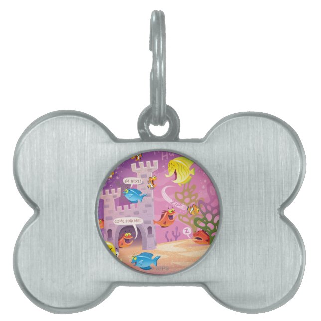 Placa Para Mascotas Tiempo Cuenta-Debajo del mar (Frente)