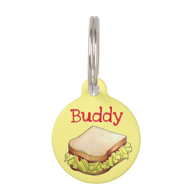 Placa Para Mascotas Tienda de chile inglesa Butty Sandwich Takaway Com (Anverso)