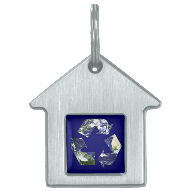 Placa Para Mascotas Tierra - Reciclaje (Frente)
