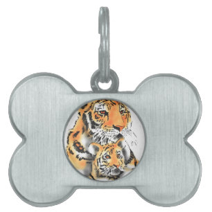Placa Para Mascotas Tigres y copos