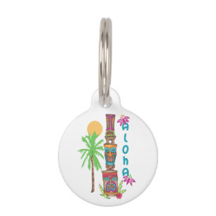 Placa Para Mascotas Tiki Aloha