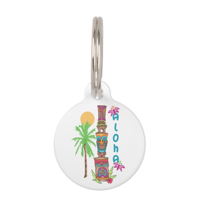Placa Para Mascotas Tiki Aloha (Anverso)
