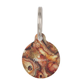 Placa Para Mascotas Tinta alcohólica otoñal personalizada de la calaba