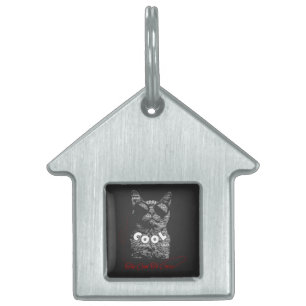 Placa Para Mascotas Tipografía de gato demasiado cool para preocuparse