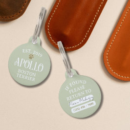 Placa Para Mascotas Tipografía de nombre de mascota con arco personali