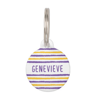 Placa Para Mascotas TIRA MODERNA (morado y amarillo)
