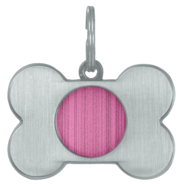 Placa Para Mascotas Tiras rosadas (Frente)