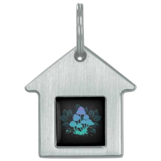 Placa Para Mascotas Toadstools en Bushes (Frente)