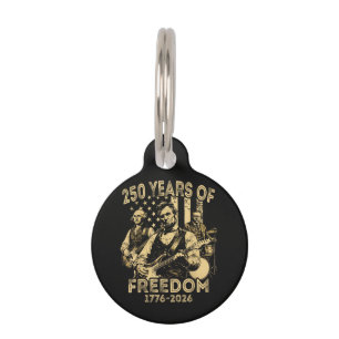 Placa Para Mascotas Tocar la guitarra 4 de julio 250 aniversario