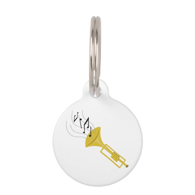 Placa Para Mascotas Tocar la trompeta (Anverso)