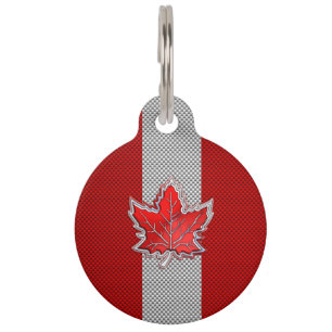 Placa Para Mascotas Toda la hoja de arce roja canadiense en la