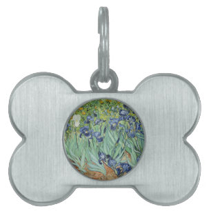 Placa Para Mascotas Todavía de Van Gogh vida: Florero con los iris
