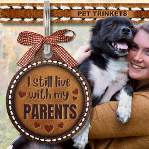 Placa Para Mascotas Todavía Viven Con Mis Padres El Cuero Occidental M