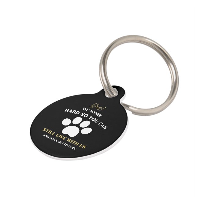 Placa Para Mascotas todavía vivo con mis padres mascota de perro perri (Lateral)
