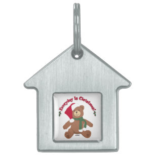 Placa Para Mascotas ¡Todos los días es Navidad! Oso de peluche de Navi