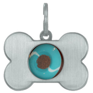 Placa Para Mascotas Toque del mar: Un cuenco cian de café