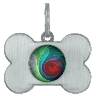 Placa Para Mascotas Tormenta roja Floral Moderno Resumen Patrón de col