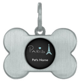 Placa Para Mascotas Torre Eiffel del Corazón de París