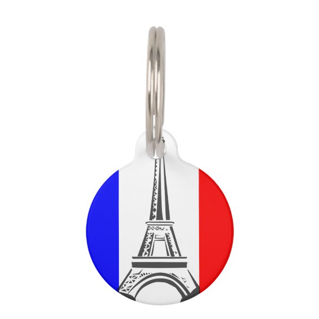 Placa Para Mascotas Torre Eiffel Francia (Anverso)