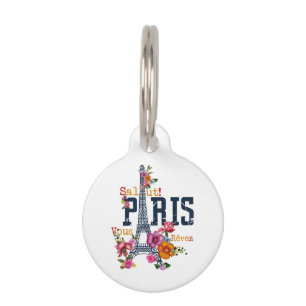 Placa Para Mascotas Torre Eiffel Paris Shirt Salut Flowt Paris Fra