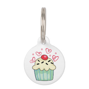 Placa Para Mascotas Torta y corazones