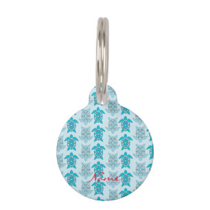 Placa Para Mascotas Tortugas azules nadando Thunder_Cove