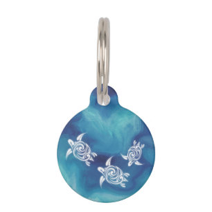 Placa Para Mascotas Tortugas blancas en el océano azul