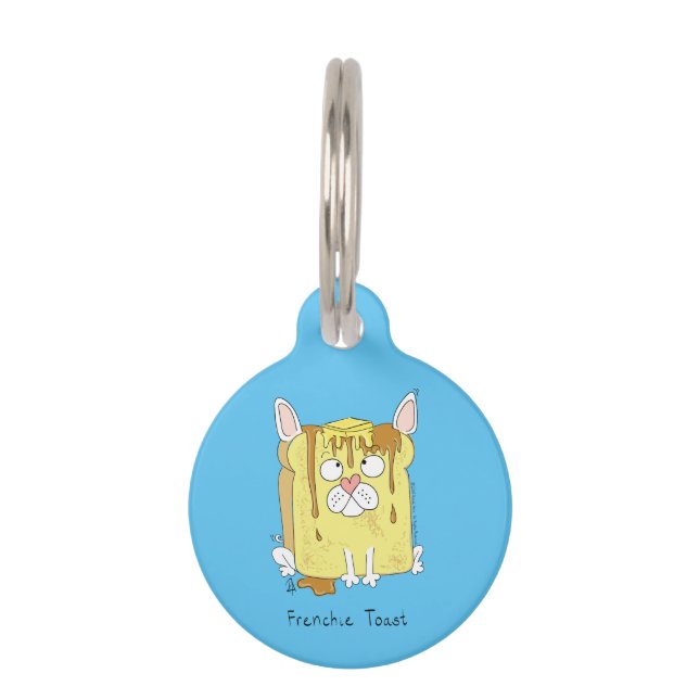 Placa Para Mascotas Tostadas francesas Bulldog francés Perro ID Person (Anverso)