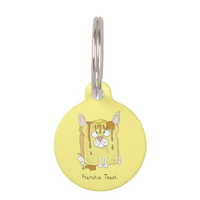 Placa Para Mascotas Tostadas francesas Bulldog francés Perro ID Person (Anverso)