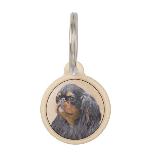 Placa Para Mascotas Toy English Spaniel Pintura Original Arte Animal