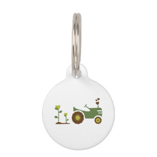 Placa Para Mascotas Tractor de granja